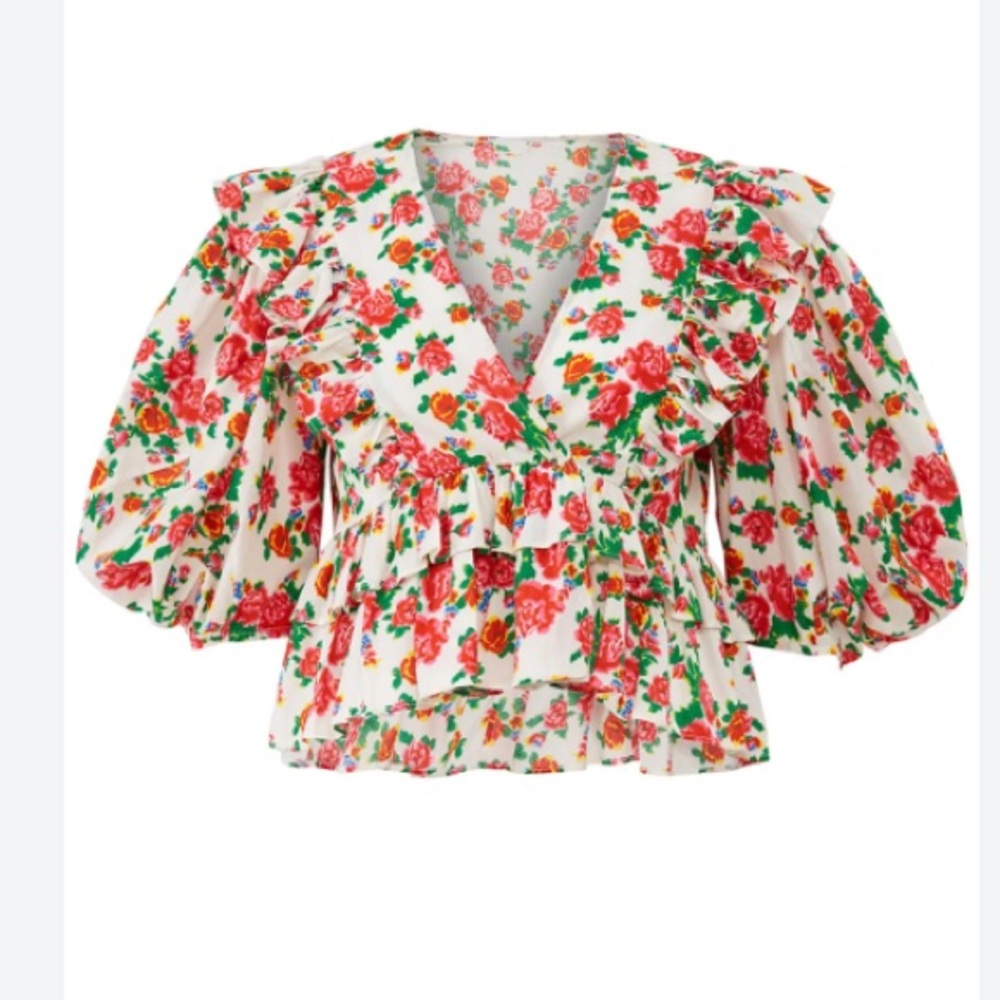 Rhode Elodie Ruffle Floral Top
